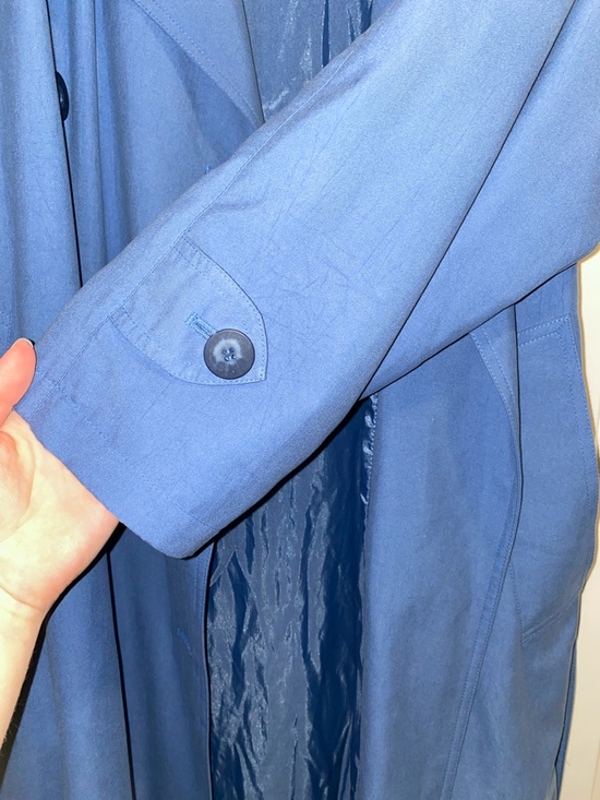 London Fog Light Blue Trench Coat - Picture 7 of 12